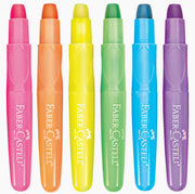 6 Neon Chunky Gel Crayons in Storage Case, crayon, gel crayon, neon
