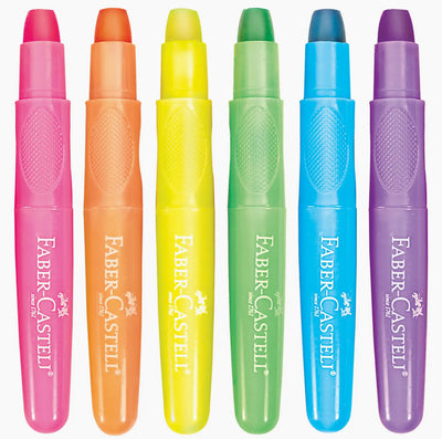 6 Neon Chunky Gel Crayons in Storage Case, crayon, gel crayon, neon