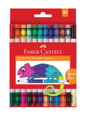 12 Duotip Washable Markers For Kids - 24 Colors