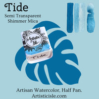 Tide, blue shimmer, handmade watercolor