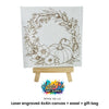 Pumpkin Wreath, Fall canvas, laser engraved canvas