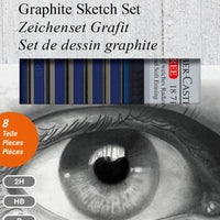 Faber-Castell Graphite Sketch Set – 8 Pieces , Faber Castell Drawing Set, 8 piece drawing set, graphite, pencils