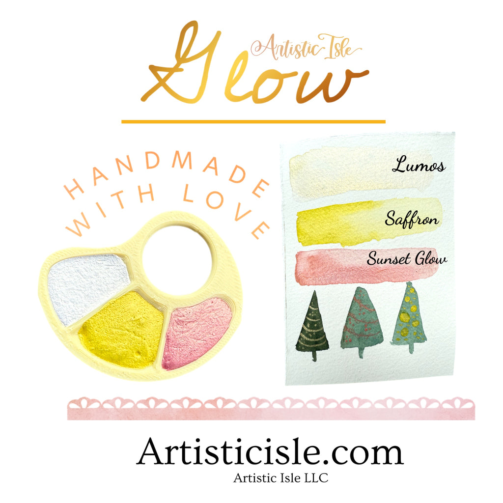 Glow Mini Palette, handmade watercolor, metallic set