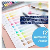 Pastel, Gold Faber Aqua Watercolor Pencils, set of 12 in tin, watercolor pencils