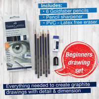 Faber-Castell Graphite Sketch Set – 8 Pieces , Faber Castell Drawing Set, 8 piece drawing set, graphite, pencils