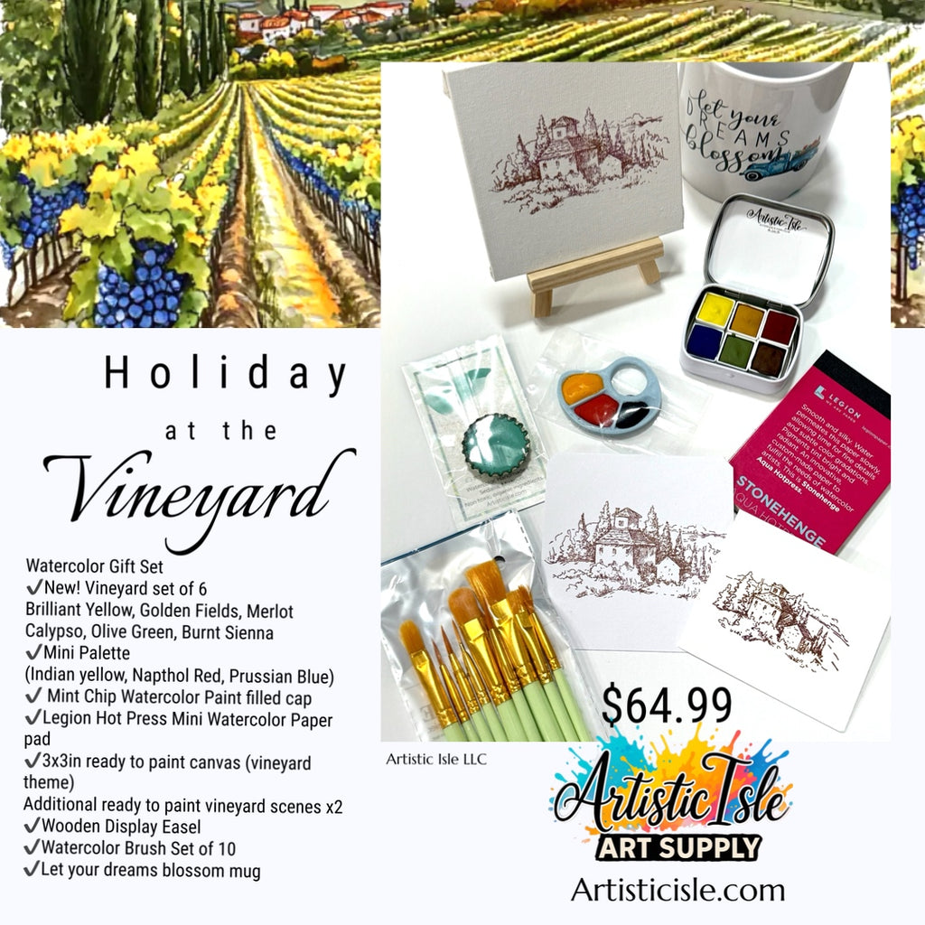 Holiday at the Vineyard Watercolor Gift Set