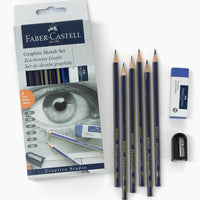 Faber-Castell Graphite Sketch Set – 8 Pieces , Faber Castell Drawing Set, 8 piece drawing set, graphite, pencils