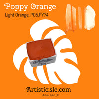 Poppy, Orange watercolor paint, Light Orange, PO5,PY74