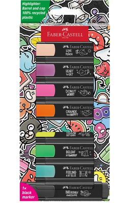 Faber Castell, Highlighters, Neon Graffiti Package - Wallet of 8, chisel tip, Markers