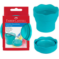 Collapsible Water Cup, Faber Castell, Clic & Go Collapsable Water Cup For Painting, Turquoise