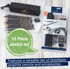 Faber Castell Drawing Kit, Faber-Castell Art On The Go Graphite Sketch Set – 15 Pieces, pencils, drawing set