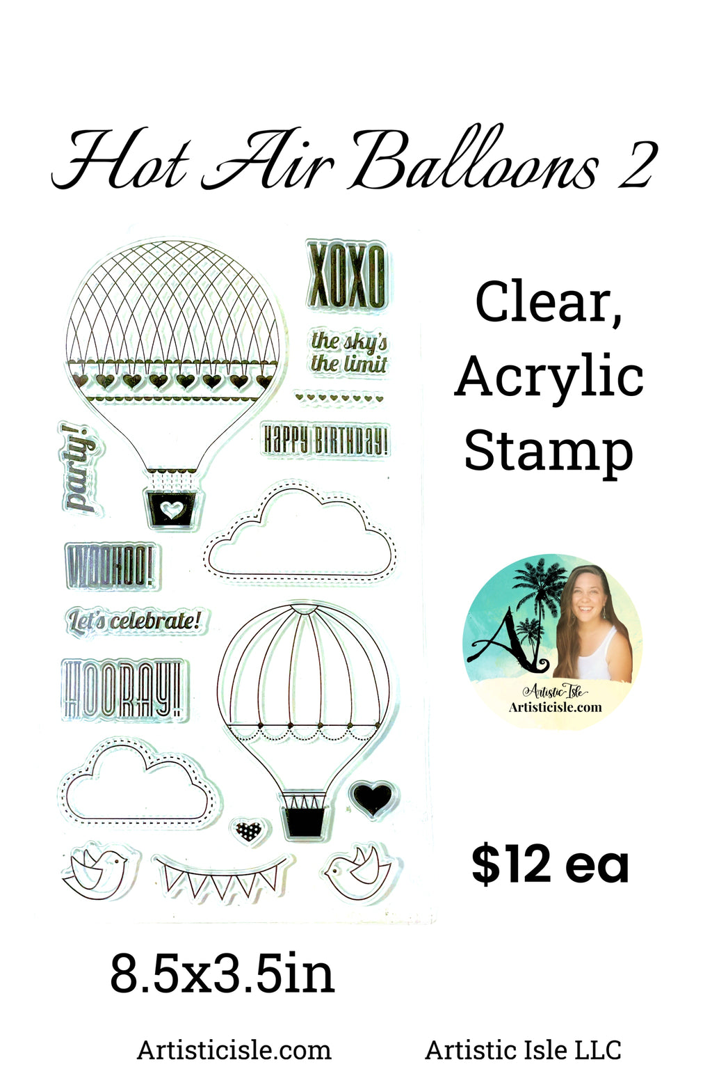 Hot Air Balloons 2, clear Acrylic Stamp Set