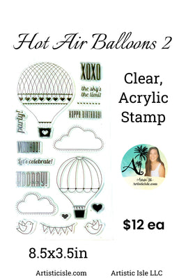Hot Air Balloons 2, clear Acrylic Stamp Set