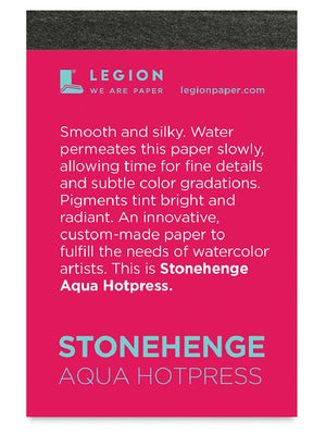 Legion Stonehenge Aqua Mini Pad - Hot Press, 2-1/2" x 3-3/4", 140 lb, 10 Sheets