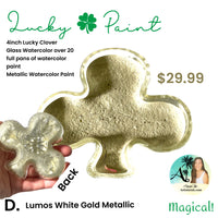 Lucky Paint, 4 inch, hand poured watercolor into clover glass or crystal
