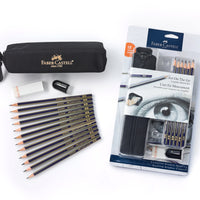 Faber Castell Drawing Kit, Faber-Castell Art On The Go Graphite Sketch Set – 15 Pieces, pencils, drawing set