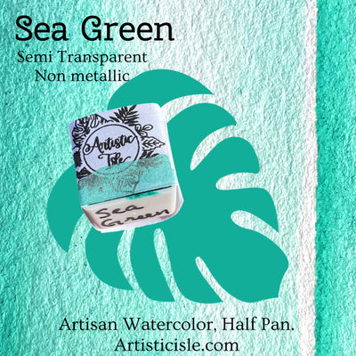 Sea Green, watercolor half pan