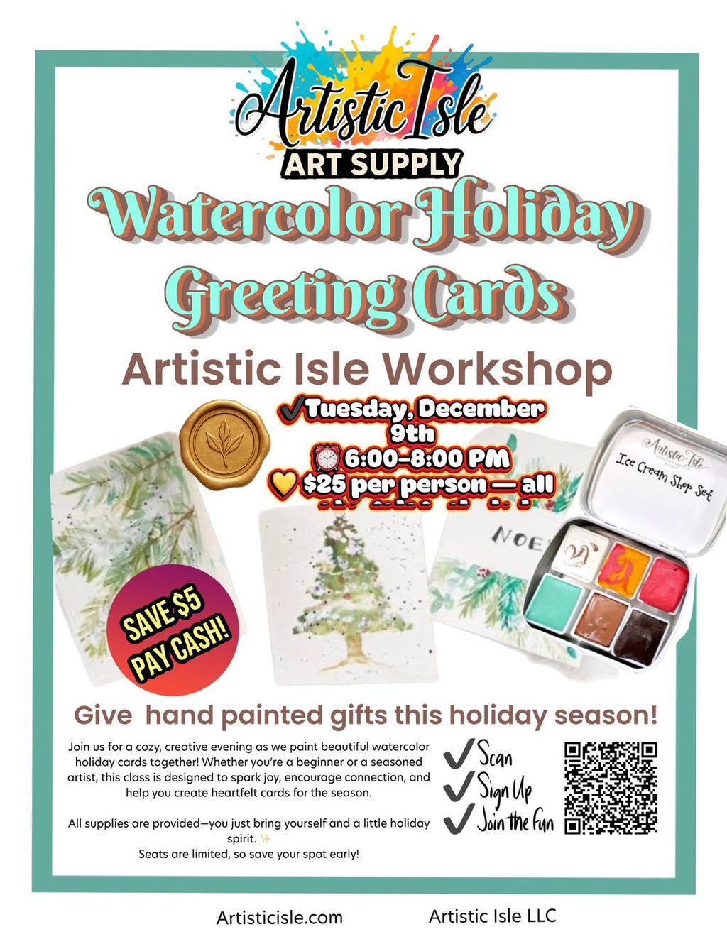 Watercolor Holiday Greeting Cards