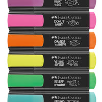 Faber Castell, Highlighters, Neon Graffiti Package - Wallet of 8, chisel tip, Markers
