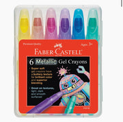 6 Metallic Chunky Gel Crayons in Storage Case, crayons, pastels, gel crayon, crayon