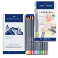 Pastel, Gold Faber Aqua Watercolor Pencils, set of 12 in tin, watercolor pencils