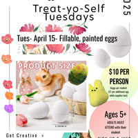 Fillable, Sturdy, paper mache egg decorating  , Tuesday April 15