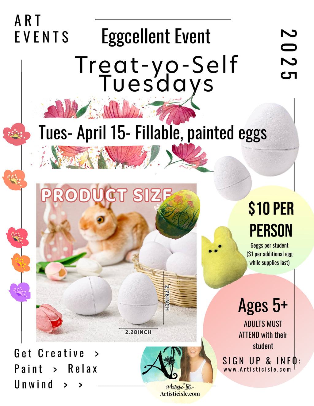 Fillable, Sturdy, paper mache egg decorating  , Tuesday April 15