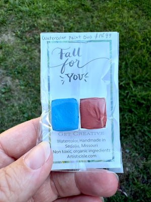 Fall for You, handmade Watercolor Paint Duo