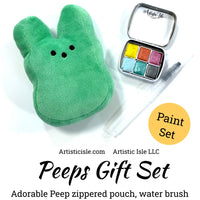 Sugared Peeps Watercolor Set, Gift Set and Peep Bunny Zippered Pouch