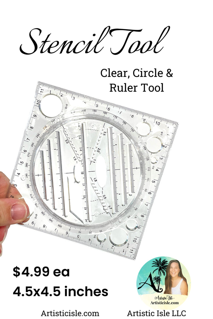 Circle Stencil, ruler, multi tool | Artistic Isle