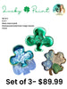 Lucky Paint, 4 inch, hand poured watercolor into clover glass or crystal