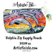 Dolphin zip supply pouch