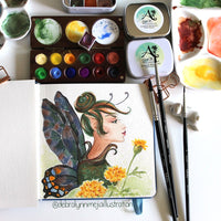 Midnight Fae Watercolor Set of 3, handmade, highly pigmented metallics