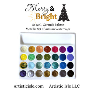 Merry & Bright 28 well Metallic** watercolor set!!