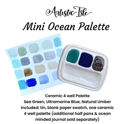Mini Ocean Palette, ceramic 4 well set