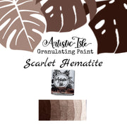 Scarlet Hematite, hematite, handcrafted , watercolor paint