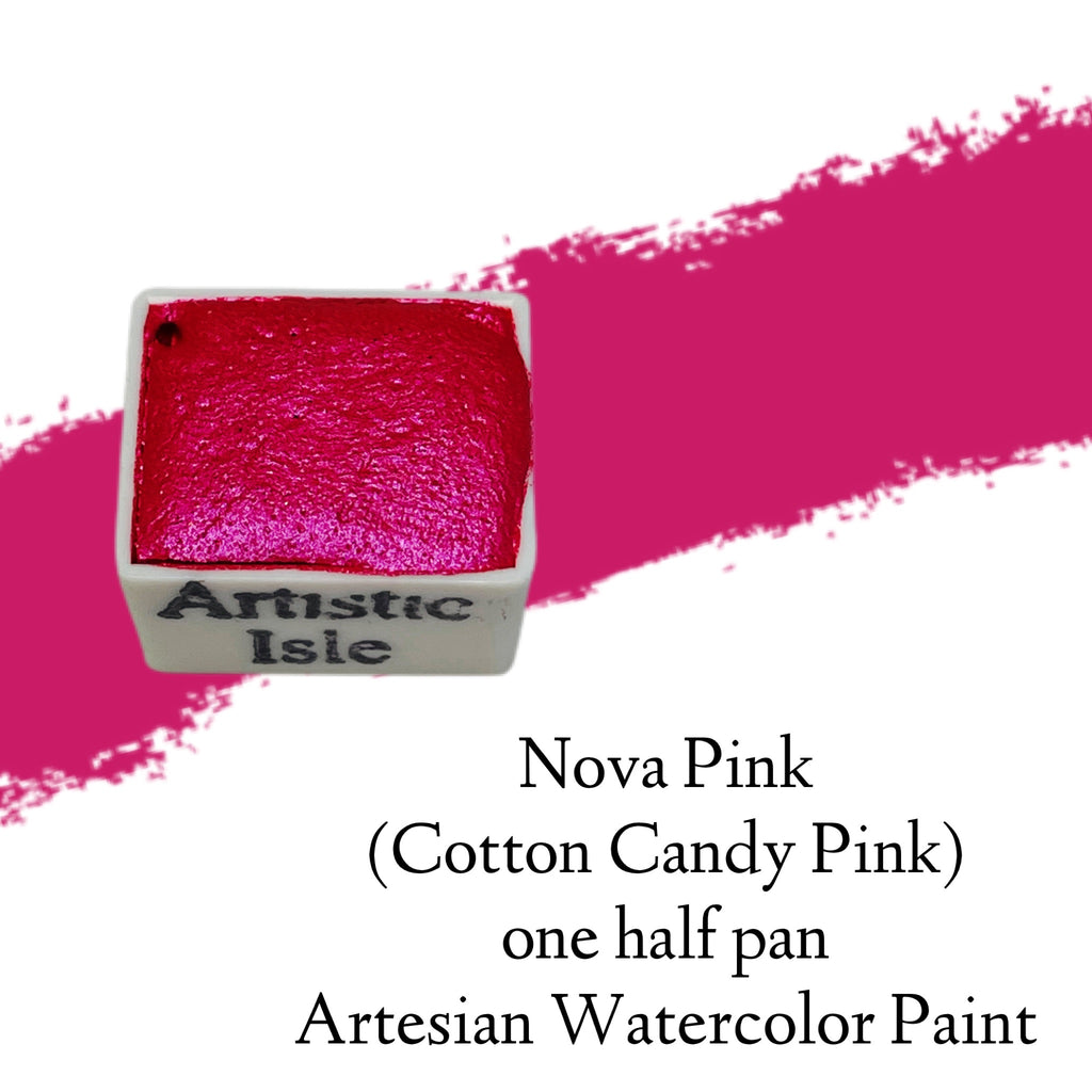 Nova, pink, metallic pink watercolor, cotton Candy