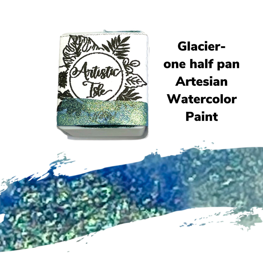 Glacier, mica, teal/ blue metallic