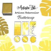 Buttercup, light yellow , watercolor paint
