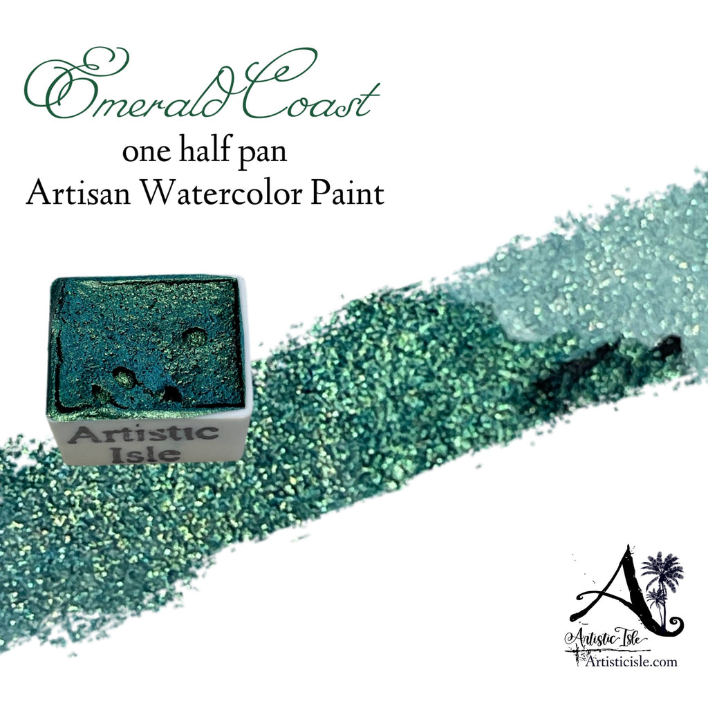 Emerald Coast, deep green metallic, iridescent, chrome