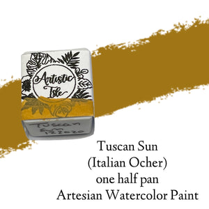 Tuscan Sun, Dark Yellow Ocher, handcrafted , watercolor paint