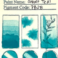 Cobalt teal, teal, watercolor paint