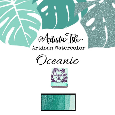 Oceanic, light teal green metallic, iridescent, chrome