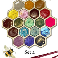 Pollinator, watercolor palette, 19 full pans