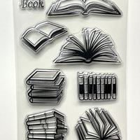 Book, book lover, clear stamp set