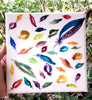 Feather Painting, watercolor art, original watercolor on canvas