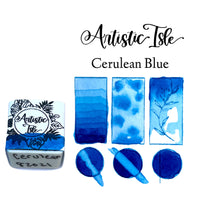 Cerulean, Genuine Cerulean, Cerulean Blue , medium blue, blue, handcrafted, watercolor paint