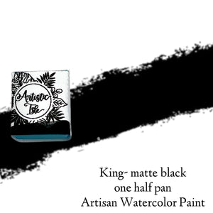 King, Matte black,oxide, black , handcrafted , watercolor paint
