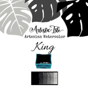 King, Matte black,oxide, black , handcrafted , watercolor paint