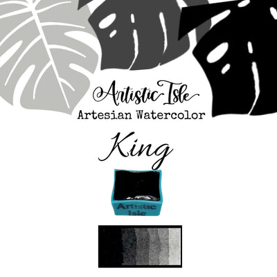 King, Matte black,oxide, black , handcrafted , watercolor paint